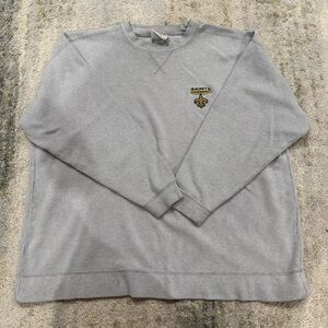 Vintage NFL Light Gray Crewneck Sweater with Saints Logo